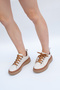 5502 Eren Shoes&Bag Genuine Leather Lace-Up Flat Heeled Casual Comfortable Shoes Real Leather Cream - 6