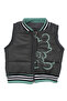 Baby Boy Smoked Green Inflatable Vest with Letter Print and Badge 3-Piece Set - 4