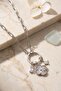 Silver Color Paperclip Chain Clover Model Women's Necklace