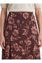 Vizyon New Season Burgundy Floral A-Line Skirt with Elastic Waist - 3