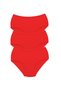 Tutku-3 Pieces Women's High Waist Bato Thick Rubber Panties Red