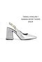 Pointed Toe, Open Back, Large Buckle, 9cm Covered Heel, New Season - 2
