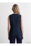 Navy Blue Crew Neck Women's Classic Vest - 5