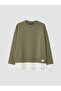 Vizyon New Season Khaki Crew Neck Oversize Women's Sweatshirt - 5