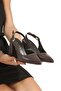 Pointed Toe, Open Back, Large Buckle, 9cm Covered Heel, New Season - 4