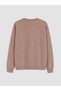 Özmarka New Season Brown Crew Neck Stone-Embellished Women's Sweatshirt - 6