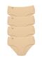 Tutku-4 Pieces Women's High Waist Bato Thin Rubber Panties Skin Color