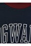 Ozmarka New Season Navy Blue Printed Oversize Women's Sweatshirt - 7