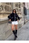 Women's Stand Collar Buttoned Jacket - 2