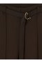 Ozmarka New Season Brown Belted Waist Slim Fit Women's Trousers - 7