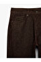 Normal Waist Cotton Pocket Loose Fit Jean Trousers - 3