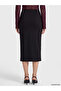 Vizyon New Season Black Ornamental Buttoned Slit Skirt - 4