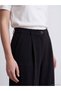 Özmarka New Season Black Loose Fit Women's Pleated Fabric Trousers - 4