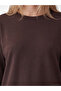 Özmarka New Season Brown Oversize Soft Touch Women's Sweatshirt - 3