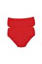 Tutku-2 Pieces Women's High Waist Bato Thin Rubber Panties Red