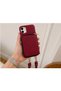 iPhone 11 (6.1 Inch) Compatible Premium Lux Leather Case with Open Sides, Slim Design, Wallet, Zipper, Card Holder, Crossbody Neck Strap, and Drawstring Strap