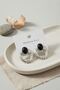 316L Steel Silver Color Vintage Black Stone Earrings