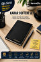 Decision Notebook Set 25X35 cm 100 Sheets Faux Leather Lined Decision Notebook Black and Black Touch Pen Ballpoint Pen