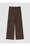 Vizyon New Season Brown Regular Fit Wide Leg Women's Trousers - 5
