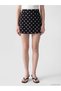 Vizyon New Season Black Polka Dot A-Line Mini Skirt with Elastic Waist - 2