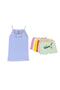 Tutku-Kız Çocukrenkli 6 Piece Ip Strap Tank Top 6 Piece Printed Boxer Set