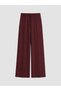 Vizyon New Season Burgundy Wide Leg Women's Sweatpants - 5