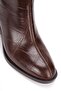 Women's Brown Crocodile Patterned Zippered Thick Heeled Ankle Boots Stylish Daily Boots - 4