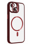 Spt-Gld iPhone 14 Remim Lens Cover with Magsafe Stand (220932) - Claret Red - 2