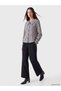 Navy Blue Baby Collar Plaid Women's Shirt - 2