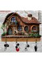 Wooden Multifunctional Household Key Holder, Comes with Four Metal Hooks, for Porch, Room, Villa, Four Seasons Home, 2D Flat - 4