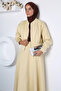 Yellow Scuba Fabric Zippered Jacket Skirt Hijab Double Set - 2