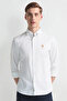 Mens White Solid Tailored Fit Cotton Shirt