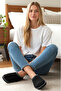 Women'S, Suede Textured Slippers. Fur Inside, Embroidery Detail, Warm Soft Sole House Slippers - 5