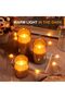 Flameless Candle, Flashing LED Pillar Real Wax Candle with Remote Control and Timer, Upgraded Teardrop Wick, Clear Glass Electronic Candles, 1 Set of 3 - 4