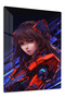 Cyber Anime Girl Anime Metal Wall Art