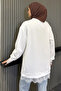 Cream Elegant Lace Detailed Hijab Tunic - 4