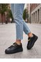 Croos Windy Black Women's Casual Sneaker Shoes High-Sole Sports Shoes Lace-Up