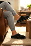Women'S, Suede Textured Slippers. Fur Inside, Embroidery Detail, Warm Soft Sole House Slippers - 4
