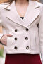 Stone Double Breasted Collar Women's Stamp Jacket - 3