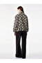 Long Sleeve Zippered Stand Collar Floral Patterned Bomber Jacket - 5