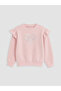 Pink Crew Neck Embroidered Girls' Set - 5