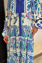 Saxblue Women's Front Button Detailed Patterned Hijab Dress - 3