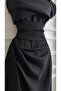 Black Draped Dress - 5