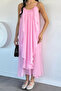 Pink Perry Women's Adjustable Strap Ruffle Dress - 3
