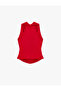 Slim Fit Asymmetrical Sleeveless Degaje Collar Undershirt - 7