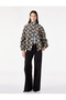Long Sleeve Zippered Stand Collar Floral Patterned Bomber Jacket - 2