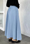 Blue Elastic Waist Pocketed Hijab Skirt - 3