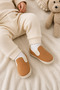 Tan Brown Side Elastic Slip-On Soft Sole Baby Booties (4-12 Months / 18-19 Number) - Lnc 5202 - 6