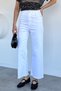 White Women's High Waist Lycra Tassel-Legged Jean Jeans - 2