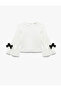 Bow Detailed Flounce Ecru Girls' Blouse 7Wkg60009Ak - 3